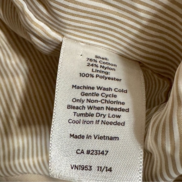 Talbots Double Button Cotton Light Tan Lightweight Blazer Size 6p - Picture 9 of 9